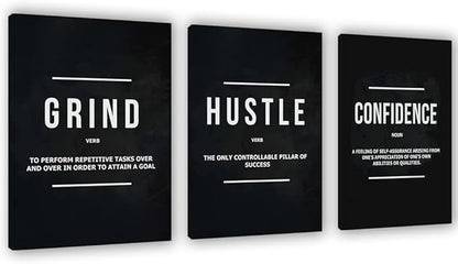 Yetaryy Motivational Poster Inspirational Wall Art 3 Pieces Canvas Painting Lion Artwork for Living Room Office Modern Home Decor Prints Pictures Wall Decor Framed Ready to Hang [48''Wx 24''H]