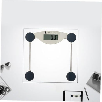 Transparent LCD Digital Bathroom Scale High-Accuracy Body Weight Scale with Resolution for Home Use with Overload and Battery Level Indication