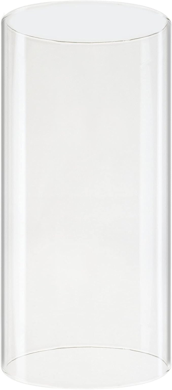 CYS Excel Glass Hurricane Candle Holder – 3" Diameter x 6" Height | Open-Ended Bottomless Cylinder Sleeve, Clear Glass Chimney Tube Cover, 1 Piece