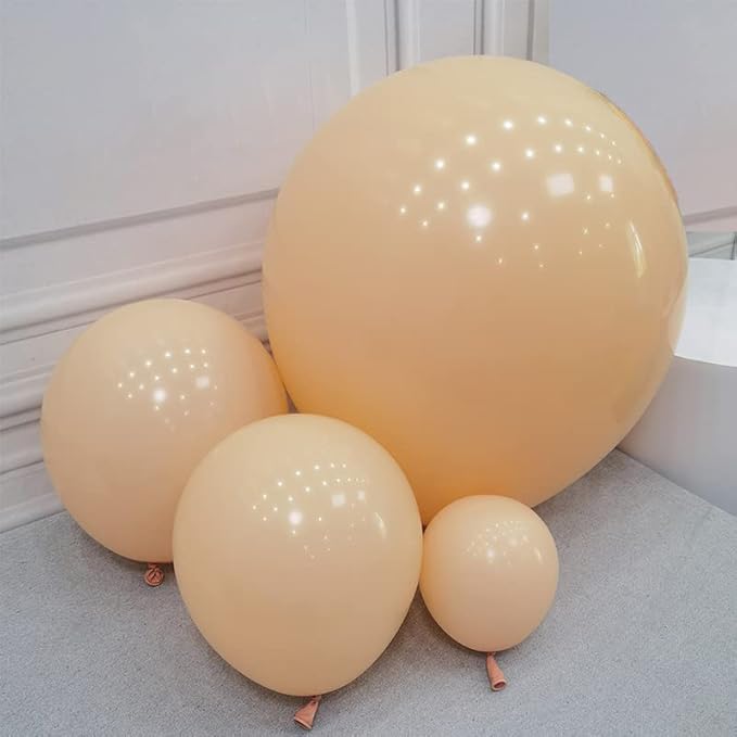 100pcs Retro Apricot Balloons - 18 inch, 12 inch, 10 inch & 5 inch Latex Party Nude Blush Skin Birthday & Baby Shower Balloons