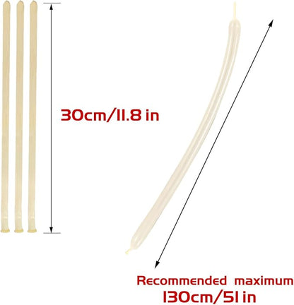 KAWKALSH 260 Clear Long Balloons for Animals, Thickening Skinny Latex Twisting for Arch Modeling Magic Clown Birthday Wedding Party Decorations 100pcs