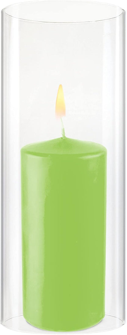 CYS EXCEL D-4" H-9.5" Glass Open Ended Hurricane Candleholder Bottomless Cylinder Sleeve Clear Chimney Shade Tube Cover, 1 Piece