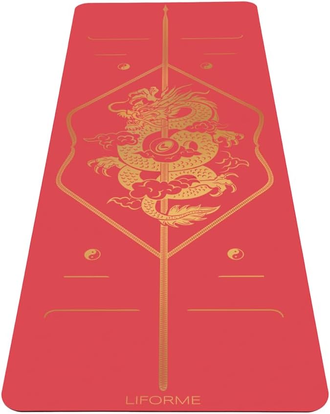 Liforme Zodiac New Year Collection - Free Yoga Bag Included - Patented Alignment System, Warrior-like Grip, Non-Slip, Eco-friendly, Sweat-resistant, Long, Wide and Thick for Comfort