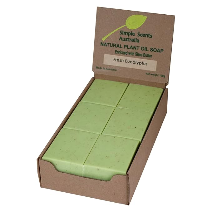 Eucalyptus Scented Natural Soap Bars (12 Bars), 3.5oz Moisturizing French Triple Milled Soap Bars Enriched with Shea Butter - Pure Plant Oil Bath & Body Soaps