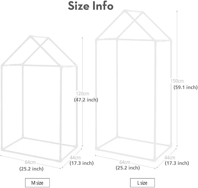 PETITE MAISON Kids Closet - Dress up Clothing Garmet Rack, Hanging Costume Organizer with Cute House Frame, Handmade Premium Quality, 25" x 17" x 47", Aluminium Super-Light, Medium White