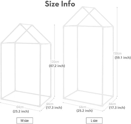 PETITE MAISON Kids Closet - Dress up Clothing Garmet Rack, Hanging Costume Organizer with Cute House Frame, Handmade Premium Quality, 25" x 17" x 47", Aluminium Super-Light, Medium White