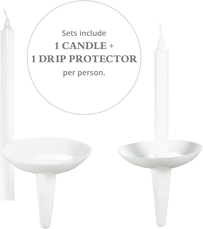 Concordia Supply Plastic Holder Candle Drip Protectors - 4.25" x 1/2" Candles w/Easy to Hold White Plastic Candle Holders - Ideal for Candle Light, Memorial, & Congregational Services - Set of 1000