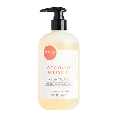 Naturals Moisturizing Hand Soap – Coconut Hibiscus Scent, Hydrating, Sulfate-Free & Paraben-Free, 12 Oz Bottle with Pump, Gentle Cleansing for Dry Skin