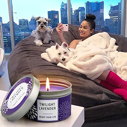 Scented Candles Gift for Women, Large 3 Pack 100 Hour Long Lasting Soy Wax Candles for Home, Bulk Value Aromatherapy Candle Set with Valentines Gift Box-Lavender, Orange Blossom & Mahogany Candle