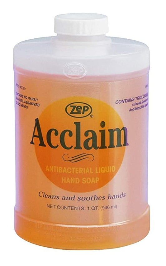 Zep Acclaim Antibacterial Liquid Hand Soap - 32 oz (Case Of 12) 314901 - Perfect For Business Or Home Use - Can Attach To D-1000 Dispenser Pump