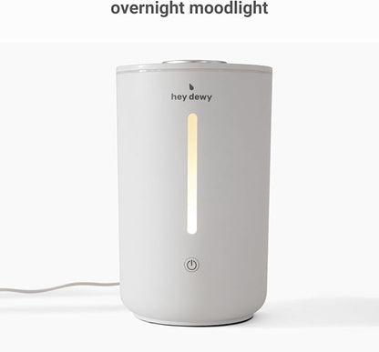 Hey Dewy Wellness Humidifier - for home, office, bathroom spa, or bedroom, with cool utrasonic mist hydration (Pearl)