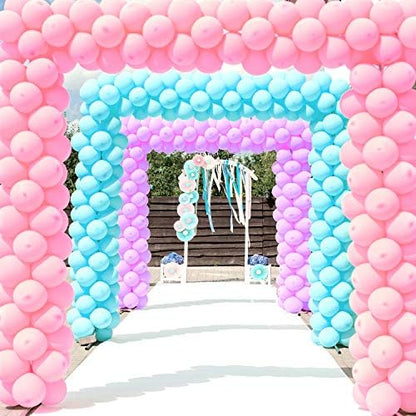 TecUnite 100 Pcs Pink Purple Blue Latex Balloons 13 Inch Colorful Round Balloons for Wedding Birthday Festival Racing Car Poker Card Party Decoration