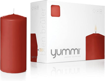 yummi 3" x 6" Brick Round Pillar Candles - 3 per Pack