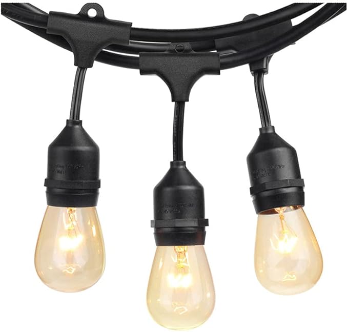 SUNTHIN Outdoor String Lights, 8 Pack 48FT Edison String Lights Commercial Grade with 11W Dimmable Bulbs for Patio, Garden, Backyard, Deck, Porch, Bistro, Cafe