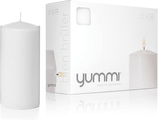 yummi 3" x 6" White Round Pillar Candles - 3 per Pack