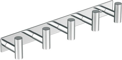 Wall Mounted Coat Rack-5 Hooks, Heavy Duty Stainless Steel Wall Hooks for Towel Coat Bag, Hat Rack Coat Hanger Coat Hooks Towel Racks for Bathroom Entryway Kitchen Hotel (Glossy, 1 Pack)