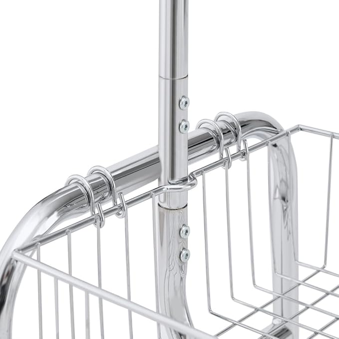 Garment Rack with Basket & Wheels, Rolling Clothes Rack for Hanging, Organizing, and Transporting Clothes at Home or Laundry Room