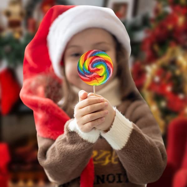 Bulk 48 Large Rainbow Lollipops -None Broken-Set of 24 Rainbow Swirl Suckers & 24 Twisty Unicorn Pops 3 Inch, Party Favors, Decorations, Carnival Lollipos (Unbreakable Secured Packing 48 Pieces)