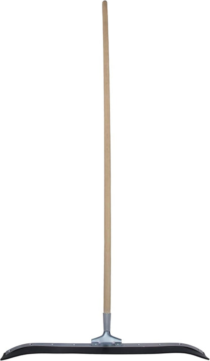 MARSHALLTOWN Asphalt Squeegee, 36 Inch Neoprene Curved Blade, 60 Inch Wood Handle, Spread Sealer Over Asphalt, Reversible, RED700248