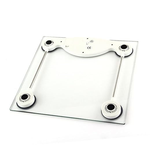 Transparent LCD Digital Bathroom Scale High-Accuracy Body Weight Scale with Resolution for Home Use with Overload and Battery Level Indication