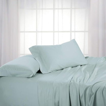 Royal Hotel Bedding ABRIPEDIC Sheets, Viscose from Bamboo, Sheet Set 600 Thread Count, Silky Soft Sheets, Viscose from Bamboo, Sheet Set, California-King, Sea