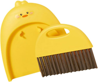 FAVOMOTO Mini Cartoon Animal Broom with Portable Dustpan Soft Wear-Resistant Brush for Desktop Cleaning Lightweight Tabletop Sweeper for Home Office Car Detailing Dormitory Use