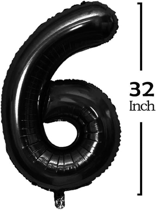 GOER 2026 Foil Number Balloons for 2026 New Year Eve Festival Party Supplies Graduation Decorations (Black,32 Inch)