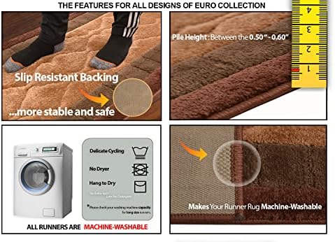 Washable Custom Size Runner Rug Circles Abstract Design Extra Long Runner Rugs for Hallways 26 Inch Wide x Pick Your Size by Feet Slip Skid Resistant Rubber Back (Circle Grey, 50 ft x 26 in)