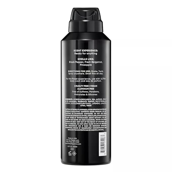 Finery Ultra MEN'S DEODORANT SPRAY | Fine Fragrance - Deodorant Body Spray | 24 HOURS ODOR PROTECTION | 4oz