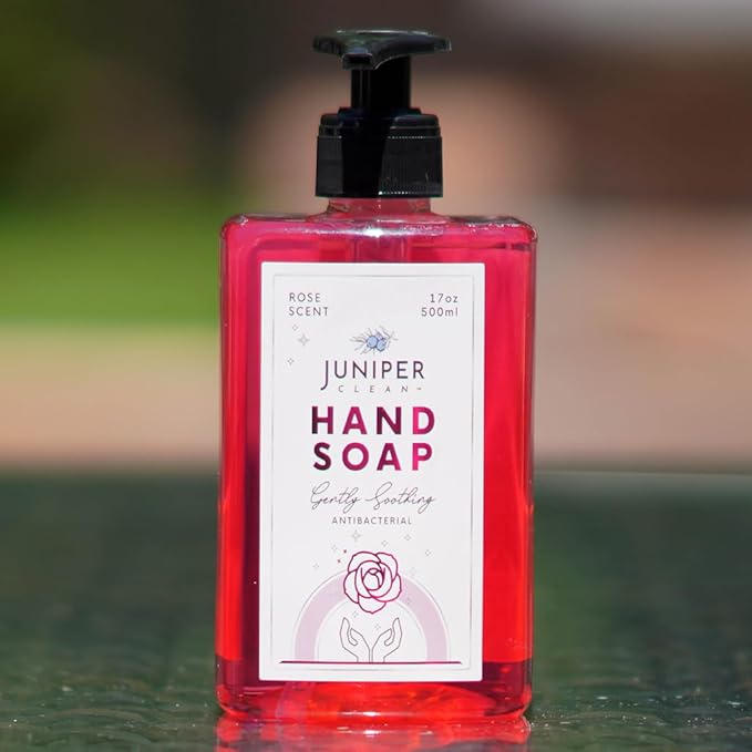 Antibacterial Hand Soap with Pump, Rose Scent, Liquid Hand Soap 17 Fl Oz (Pack of 1)