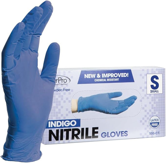 ForPro Disposable Nitrile Gloves, Chemical Resistant, Powder-Free, Latex-Free, Non-Sterile, Food Safe, 4 Mil, 100-Count