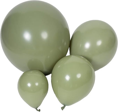 100pcs Sage Green Balloons 18 inch +12 inch +10 inch +5 inch Party Eucalyptus Olive Green Birthday Balloon Baby Shower Wedding Balloons
