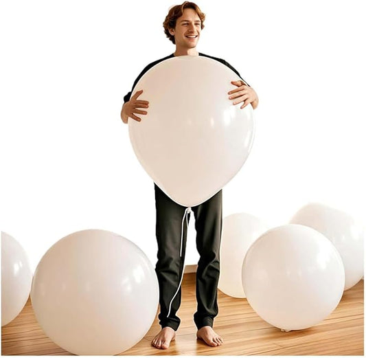 50 Pack White Balloons 24 Inch White Latex Party Balloon for Wedding, Birthday, Baby Shower and More