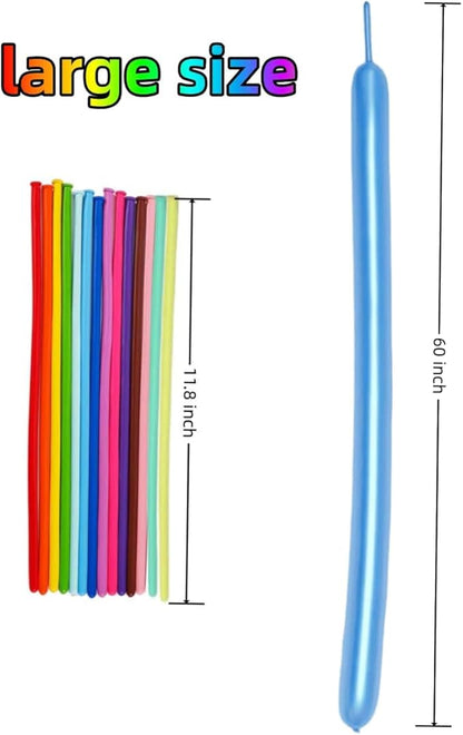 1000 Pcs 260 Balloons 3 materials Include 600 Pcs Matte 200 Pcs Metallic and 200 Pcs Pastel Long Balloons Used to create a variety of shapes