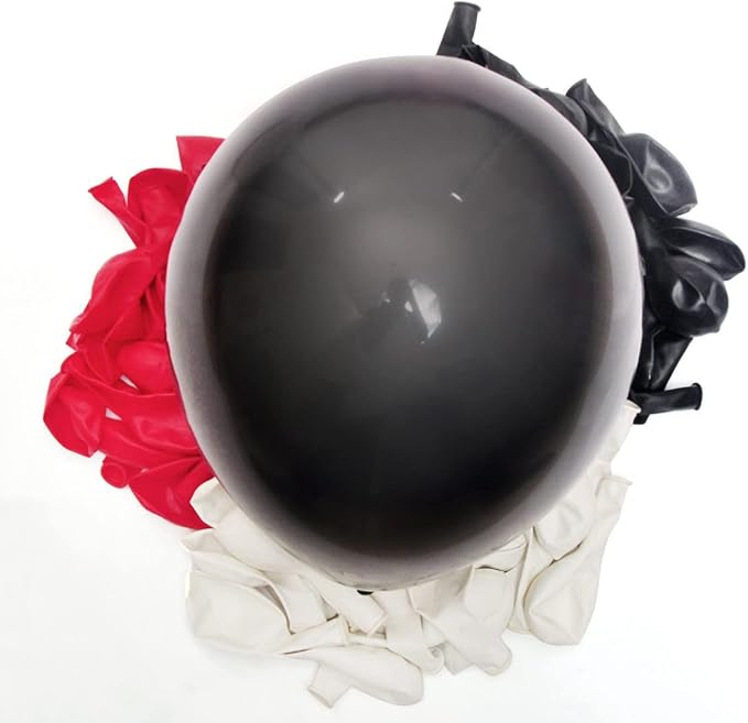 300 Pack Red Black White Balloons 100 of each of the 3 colors 12 inch Red White Black Latex Party Balloon Bulk for Various Party Events Decorations