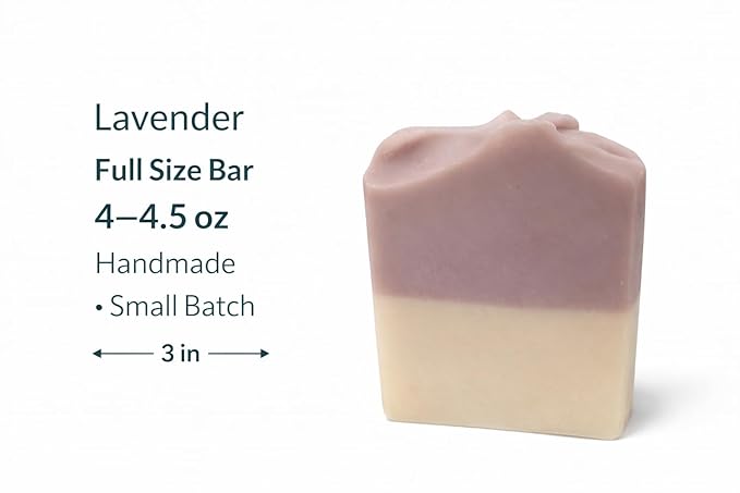 Lavender Bath Gift Set – Handmade Soap Bars with Soap Dish & Exfoliating Bag, Farmhouse Bathroom Decor