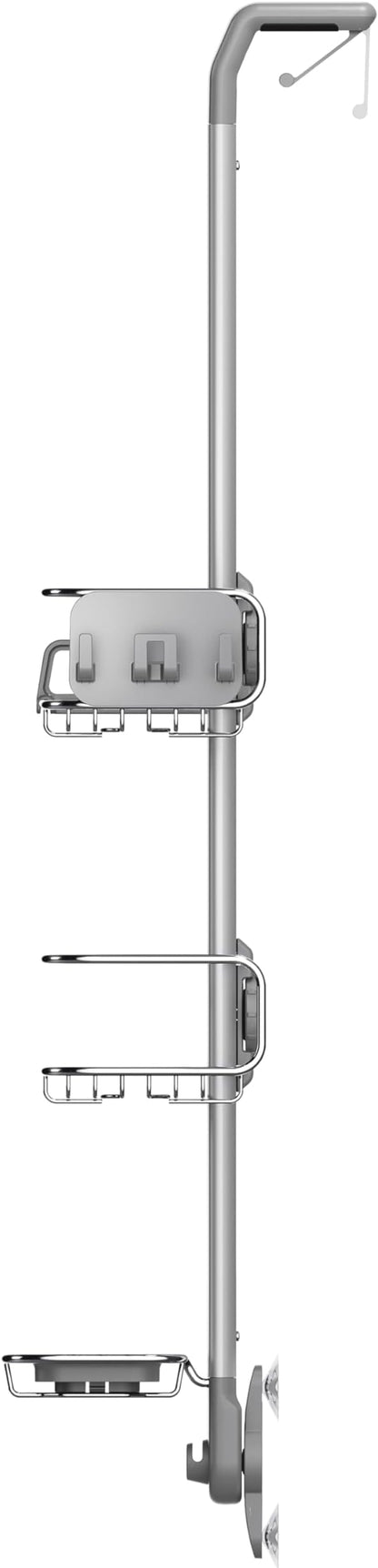 simplehuman Over-Door Shower Caddy, Stainless Steel and Anodized Aluminum