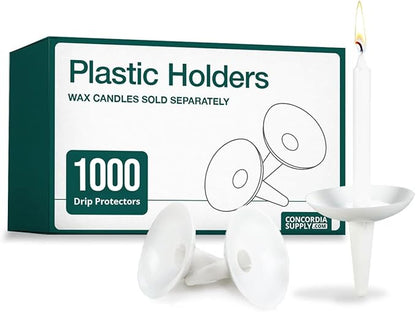 Concordia Supply Candlelight Service Reusable Plastic Candle Holders - 1000 Pcs. Candle Protector for Church, Memorial, & Christmas Eve Services