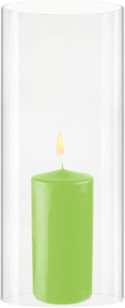 CYS EXCEL D-6" H-14 Glass Open Ended Hurricane Candleholder Bottomless Cylinder Sleeve Clear Chimney Shade Tube Cover, 1 Piece