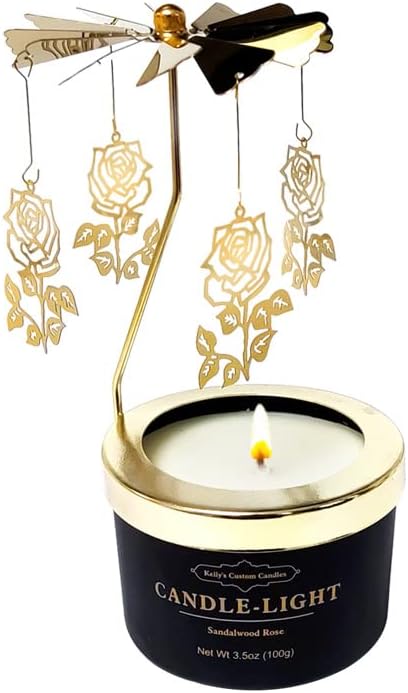 Kelly's Custom Candles Birthday Gifts for Women,Her,Funny Gift for Her,Unique Candle Gifts for Colleagues,Mom and Wife,Birthday,Rotating Scented Candles(Rose).