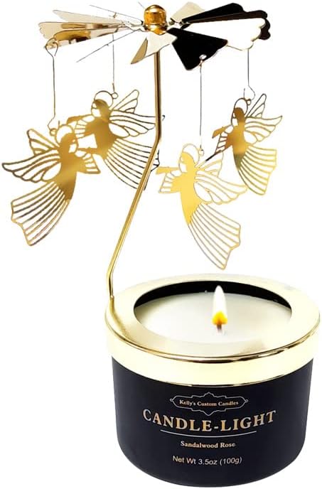 Kelly's Custom Candles Angel Rotating Scented Candle, Funny Gift for Women, Soybean Wax, 3.5 Ounce, Black, Unique Aromatherapy Candle for Relaxation and Stress Relief