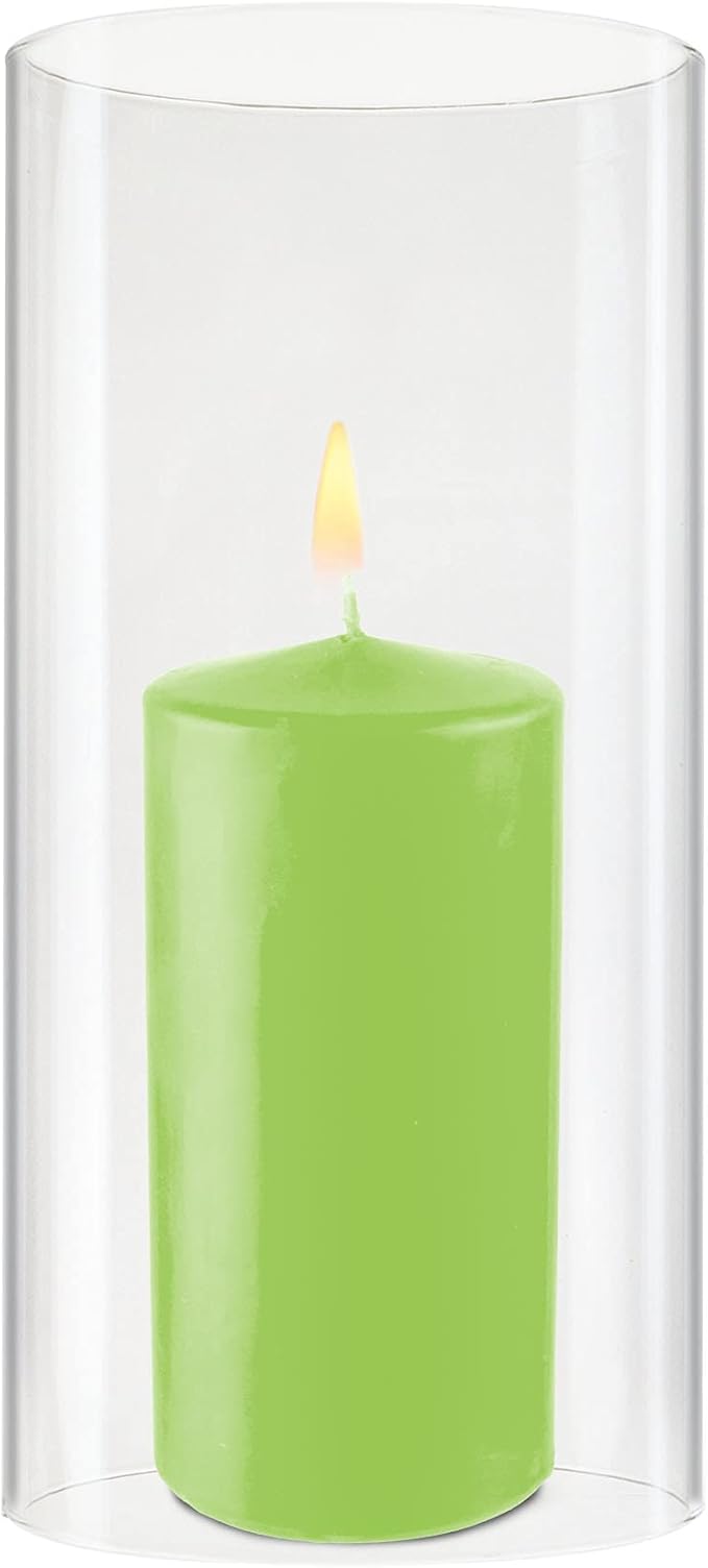 CYS EXCEL D-4.75" H-10 Glass Open Ended Hurricane Candleholder Bottomless Cylinder Sleeve Clear Chimney Shade Tube Cover, 1 Piece