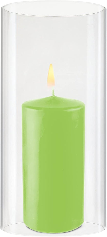 CYS EXCEL D-4.75" H-10 Glass Open Ended Hurricane Candleholder Bottomless Cylinder Sleeve Clear Chimney Shade Tube Cover, 1 Piece