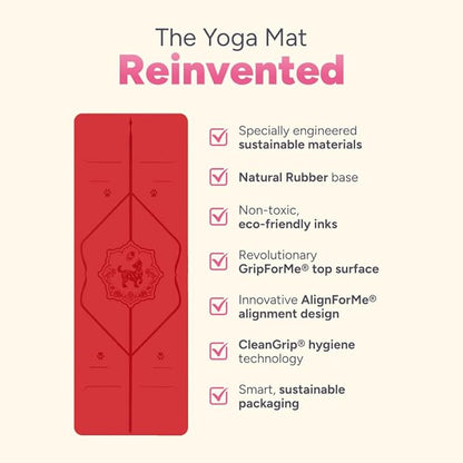 Liforme Zodiac New Year Collection - Free Yoga Bag Included - Patented Alignment System, Warrior-like Grip, Non-Slip, Eco-friendly, Sweat-resistant, Long, Wide and Thick for Comfort