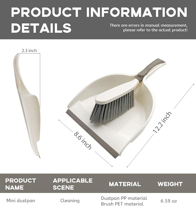 Dust Pan, Dustpan and Brush Set, Small Dust pan and Brush Set, Hand Broom and Dustpan Set for Home, Handheld Angled Dust Pans and Broom are Daily Essential Cleaning Tools for The Family.