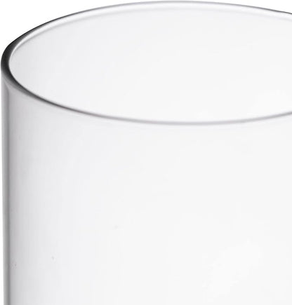 CYS Excel Glass Hurricane Candle Holder – 3" Diameter x 6" Height | Open-Ended Bottomless Cylinder Sleeve, Clear Glass Chimney Tube Cover, 1 Piece