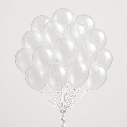 Clear Balloons 100 Pack, 12 Inch Latex Helium Transparent Balloons Garland for Elegant Birthday Wedding Baby Shower Graduation Arch Party Decorations