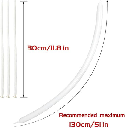 KAWKALSH 260 Balloons White Twisting Animal Balloon Thickening Latex Modeling Long Magic Balloon for Animal Model Skinny Clown Christmas Birthday Wedding Party Garland Decorations 100pcs
