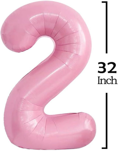 GOER 2026 Foil Number Balloons for 2026 New Year Eve Festival Party Supplies Graduation Decorations (Light Pink,32 Inch)