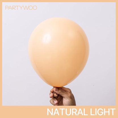 PartyWoo Nude Balloons 50 pcs 12 Inch Beige Apricot Boho Neutral Latex Balloons for Wedding Baby Shower Gender Reveal Graduation Birthday Party Decorations Apricot-F05